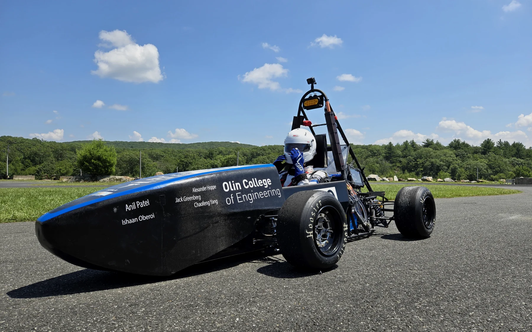 Olin Electric Motorsports Mk.7 race car during track validation